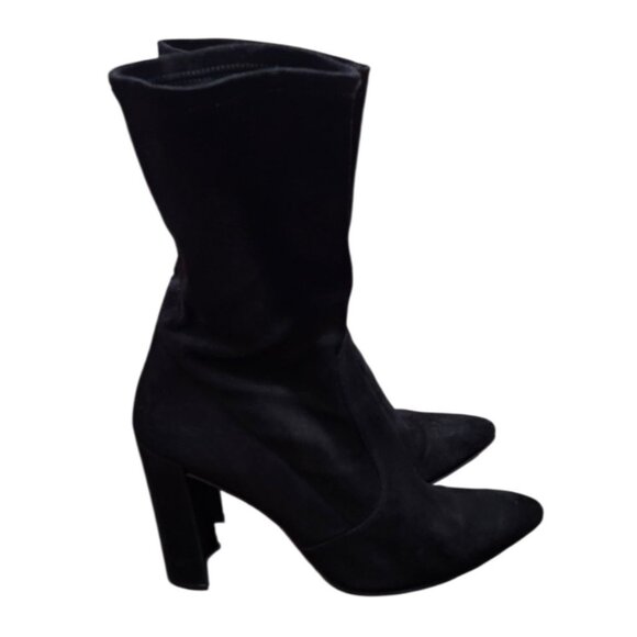 Stuart Weitzman Clinger Black Suede Booties - Size 9.5 M - Picture 2 of 14